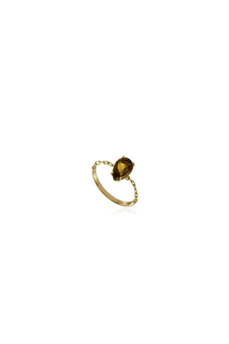 Anel Chain Gota Ouro Amarelo - 17