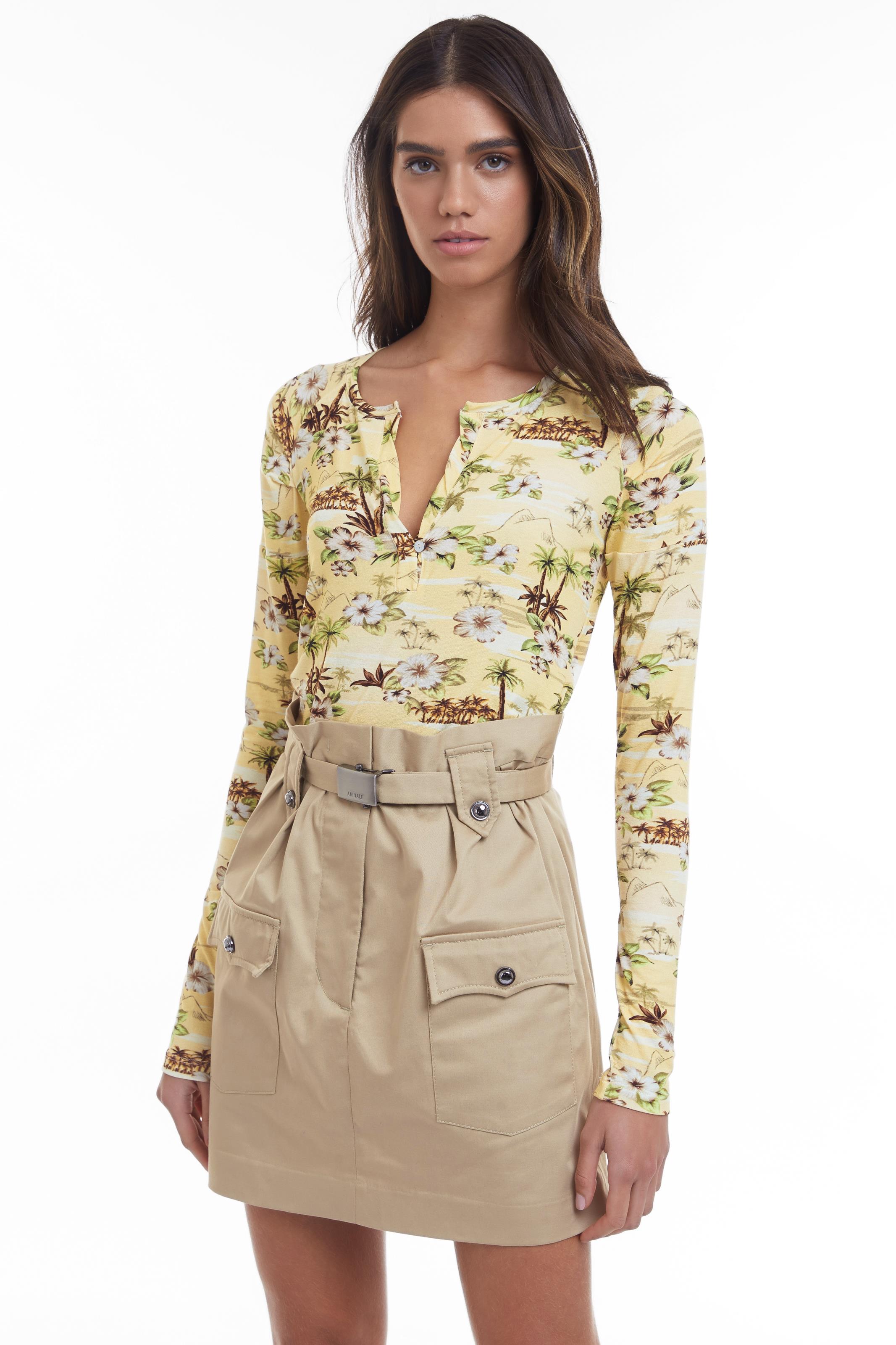 blusa estampada de manga comprida