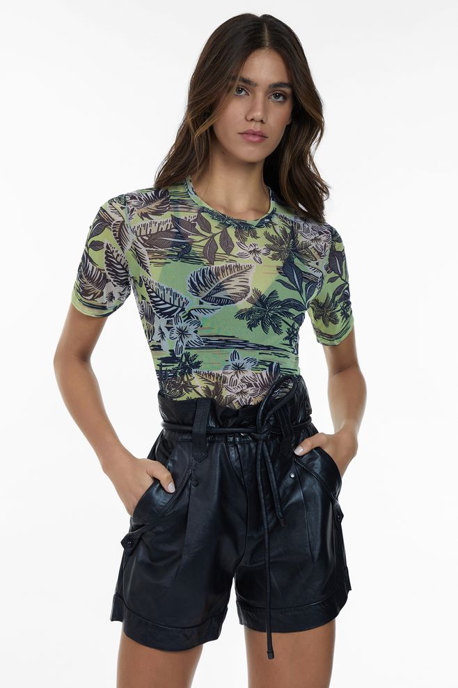 blusa segunda pele estampada