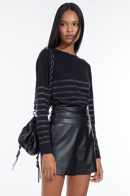 Short De Couro Cos Faixa Animale Short De Couro Cos Faixa Animale