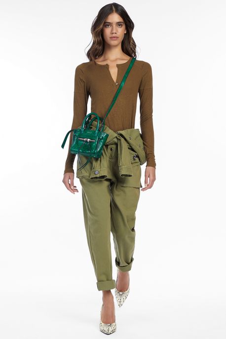 Blusa De Malha Mg Longa Verde Marche - M