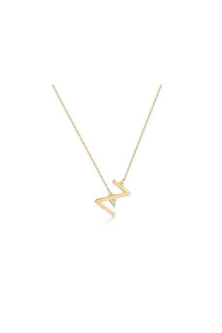 Colar Lettera z Amarelo Com Diamante Ttlb - U
