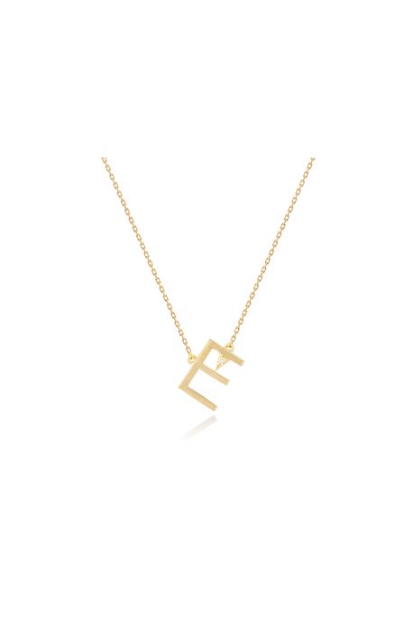 Colar Lettera e Amarelo Com Diamante Ttlb - U