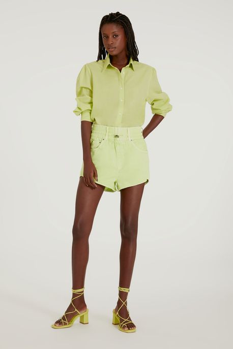 Short Jogger Elástico Color Verde Lume - 34