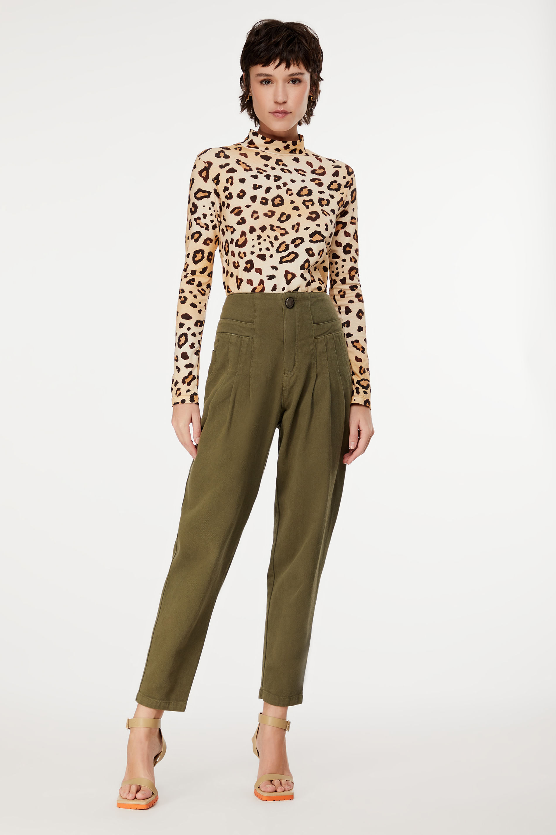 blusa de manga longa estampada