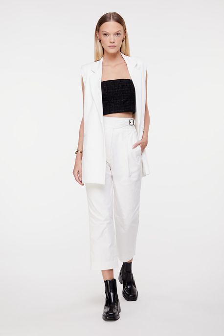 Top De Tweed Preto Alfaiataria Preto - 42