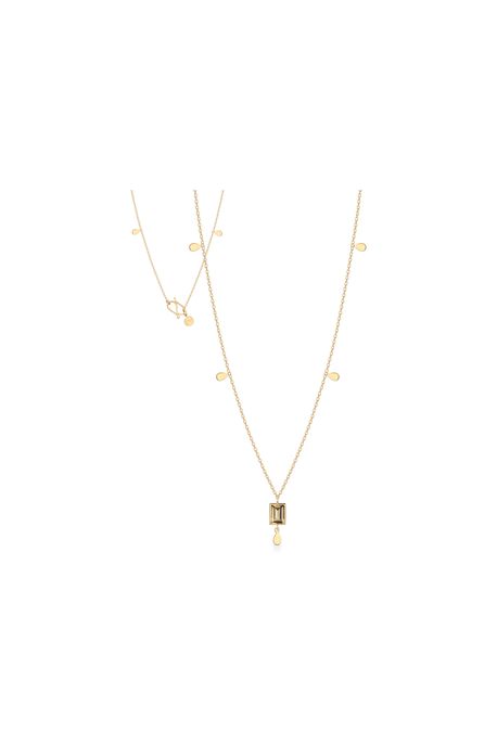 Colar Estações Gotas Oa C/ Quartzo Oliva - U