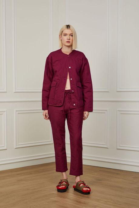 Calça Acolchoada Pespontada Roxo Berry - P