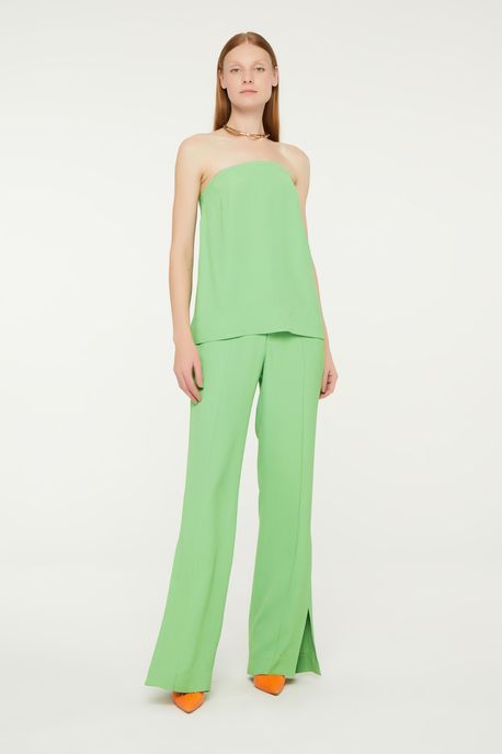 Túnica De Crepe Alfaiataria Color Verde Summer - 36