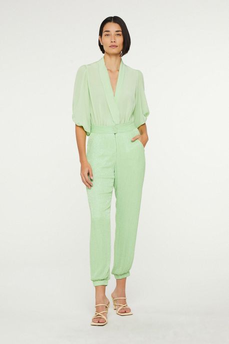 Calça De Vidrilho Bomber Verde Verde Vivo - M