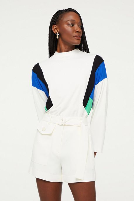 Short De Crepe Com Bolso e Cinto Off-White Off White - 38