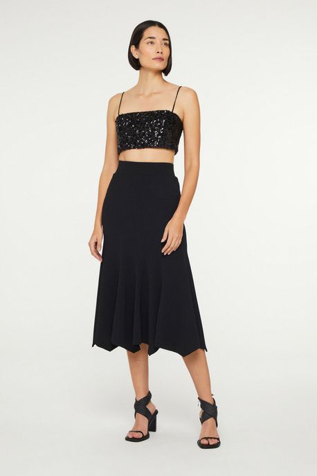 Top De Paete Cropped Preto Preto - 38