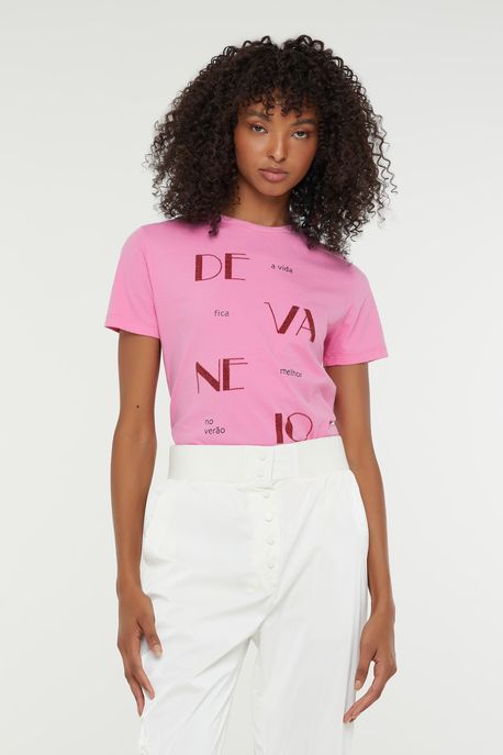 T-Shirt Devaneio Rosa Chiclete - P