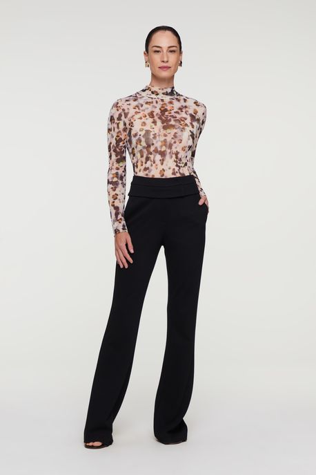 Calça Reta De Twill Preto - 44