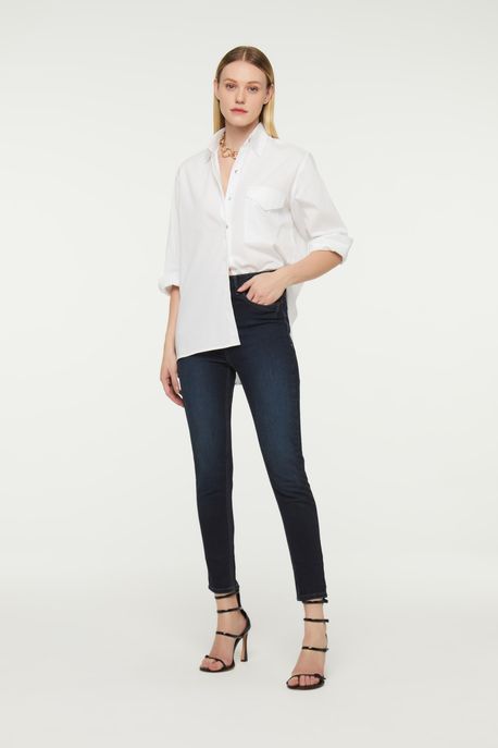 Calça Jeans Skinny Basic High Dark Jeans Escuro - 34