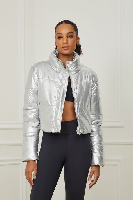 Jaqueta Puff Metalizada Pérola - G