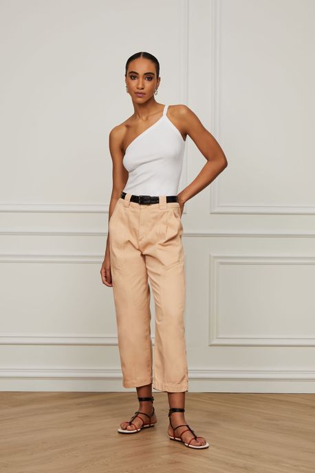 Blusa De Malha Rib Com Um Ombro Só Basic Branco - PP