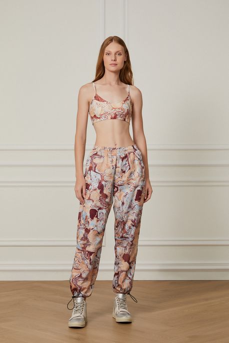 Calça Wind Est Beads Vinho/Off White - P