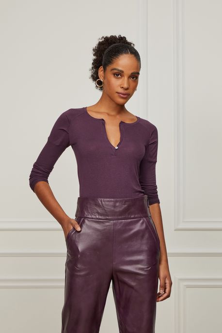 Raglan Estilo Desconstruida Roxa Roxo Ameixa - P