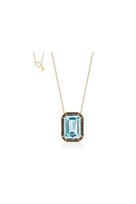 Colar Glam Blue Ouro Amarelo - U