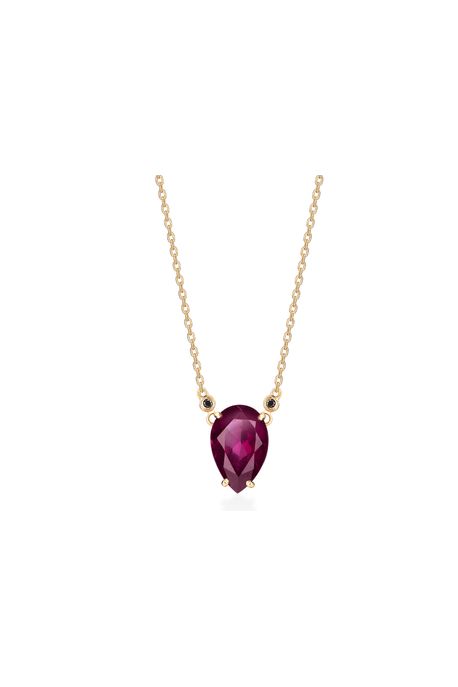 Colar Craft Pink Ouro Amarelo Com Rodolita / Diamante Black - U