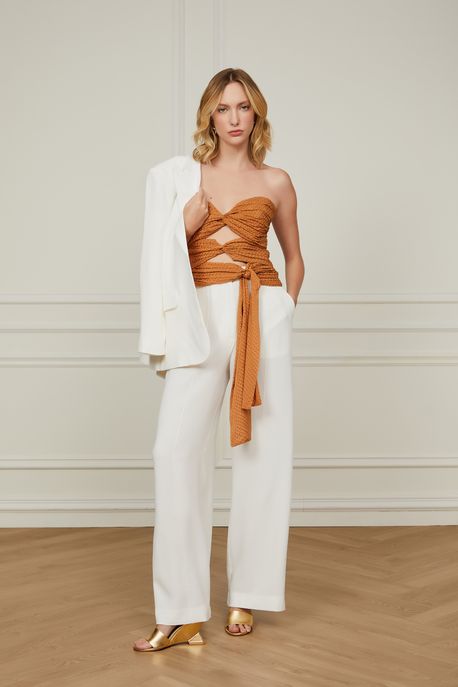 Calça Pantalona Off White Com Nervura Off White - 44