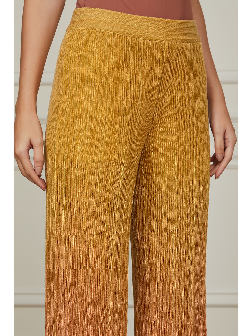 Animale — Calça Com Fenda Tricot Abstrato Color