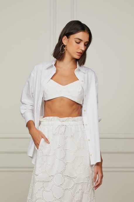 Top Laise De Algodão Off White Alça Off White - 36