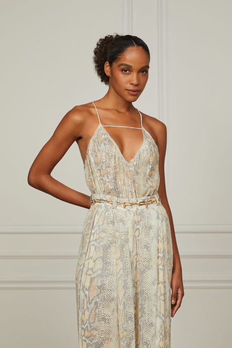 Blusa De Paetê Estampa Cobra Vento Est Cobra Vento Color - P