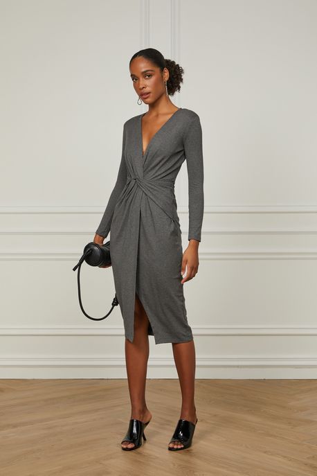 Vestido Envelope Torcido Mescla Mescla - M