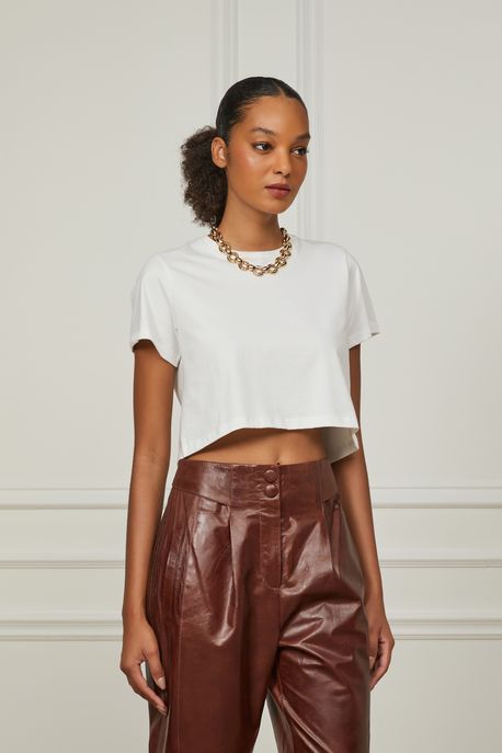 Camiseta Cropped Off White - M