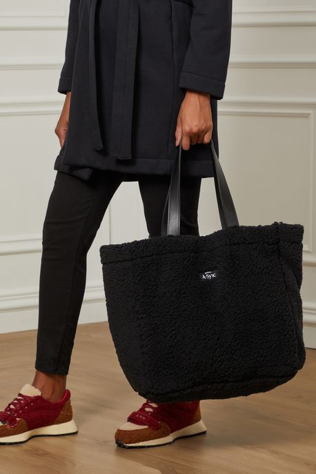 Bolsa Com Textura Fleece Preto - U
