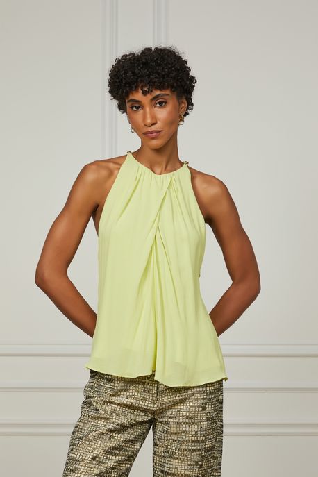Top Frente Unica Torcido Amarelo Polen Amarelo Polen - 40