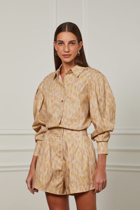 Camisa Onça Textura Gengibre Textura Onça Gengibre e Lemon - 36