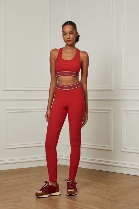 Legging Elastic Textura Vermelho Terroso - M