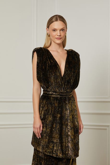 Body Cavado Dourado Decote v Dourado - 38