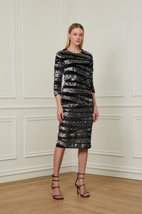 Blusa De Veludo Manga Longa Preto - 40