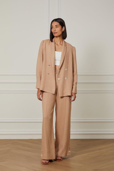 Blazer Com Abotoamento Duplo Off White/Visage - 44