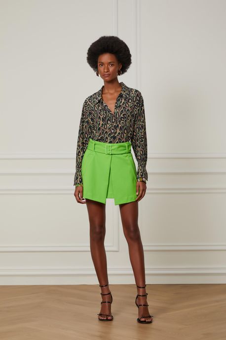 Short Saia De Malha Verde Jasmine Verde Jasmine - M