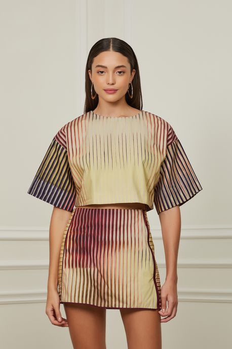 T-Shirt Cropped Loc Vidro Est Loc Vidro Acacia e Berry - 38