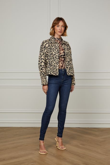 Calça Jeans Skinny Basic High Com Dark Blue