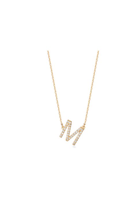 Colar Lettera m Com Diamantes - U