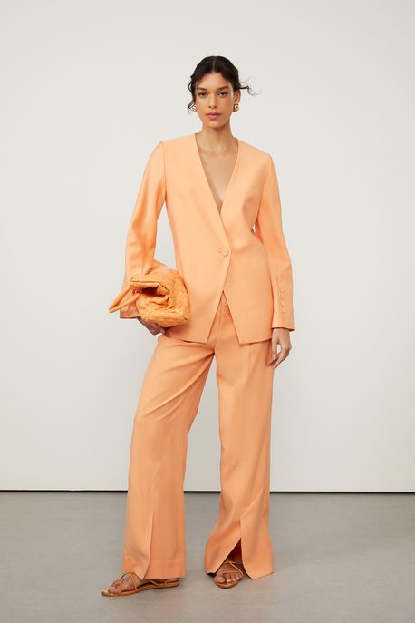 Blazer Laranja Aura Detalhe Botões Laranja Aura - 36