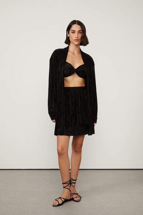 Kimono Plissado Preto - M