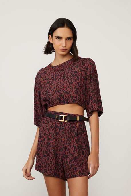 T-Shirt Básica Manga Curta Estampada Onça Est Onca Elixir Color - 42