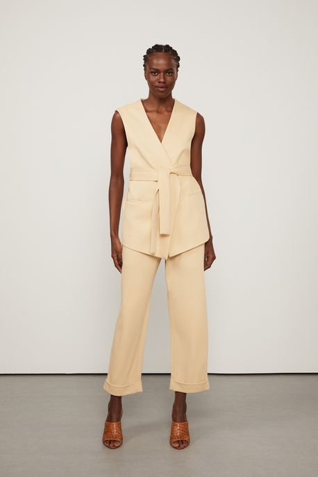 Calça De Twill Sarjado Nude Marzipan Bolso Quadrado Nude Marzipan - 38