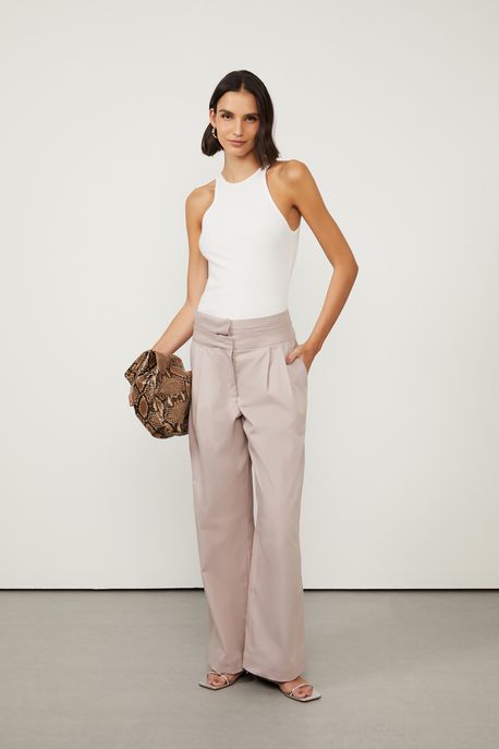 Calca Com Cos Duplo Bege Bege - 42