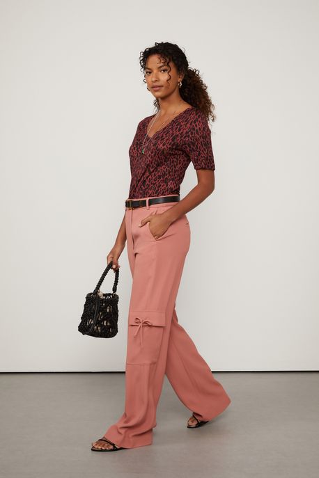 Calça Cargo De Crepe Rosa Mosqueta Rosa Mosqueta - 42