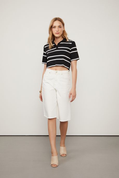 Bermuda De Sarja Wide Bege Whitecap - 38