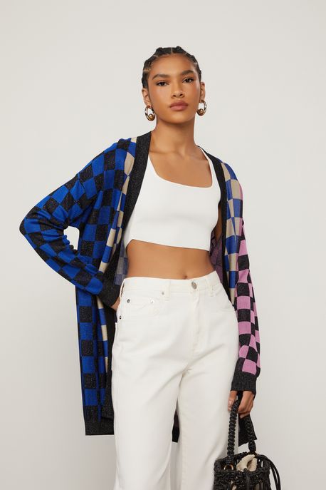 Top De Tricot Cropped Com Decote Quadrado Básico Off White - G